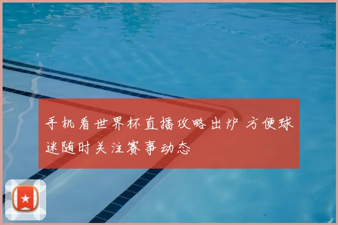 手机看世界杯直播攻略出炉 方便球迷随时关注赛事动态